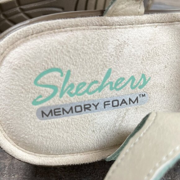 Skechers Teal Suede Parallel Stylin leather Wedge Sandals Women's Size 11 - Picture 7 of 8